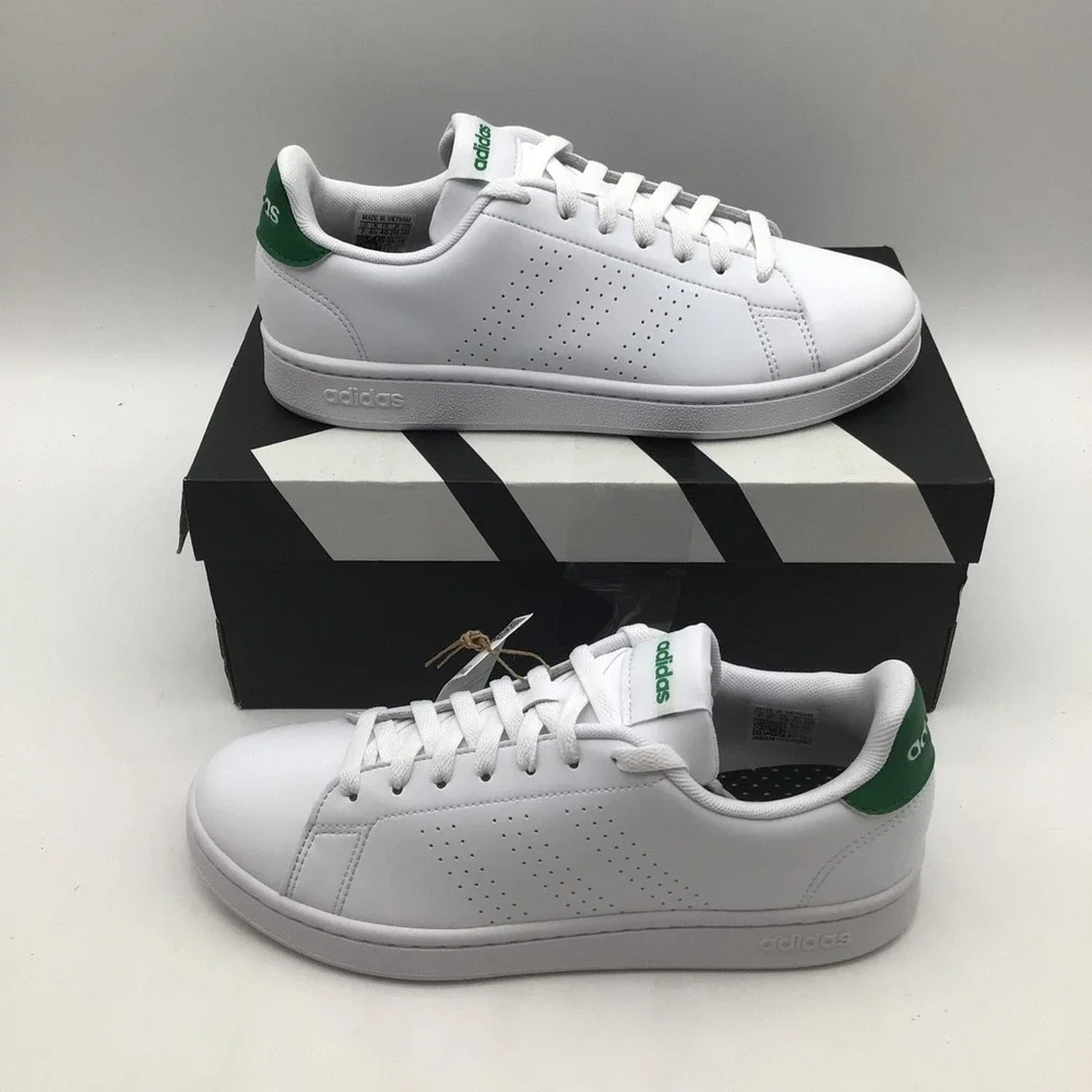 Adidas‎ Advantage Mens Sneakers White Green GZ5300 Low Top Shoes Size 7 NEW